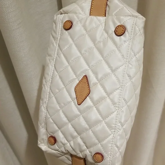 MZ Wallace Pearl Metallic Sutton Deluxe Small Quilted Nylon Crossbody Bag